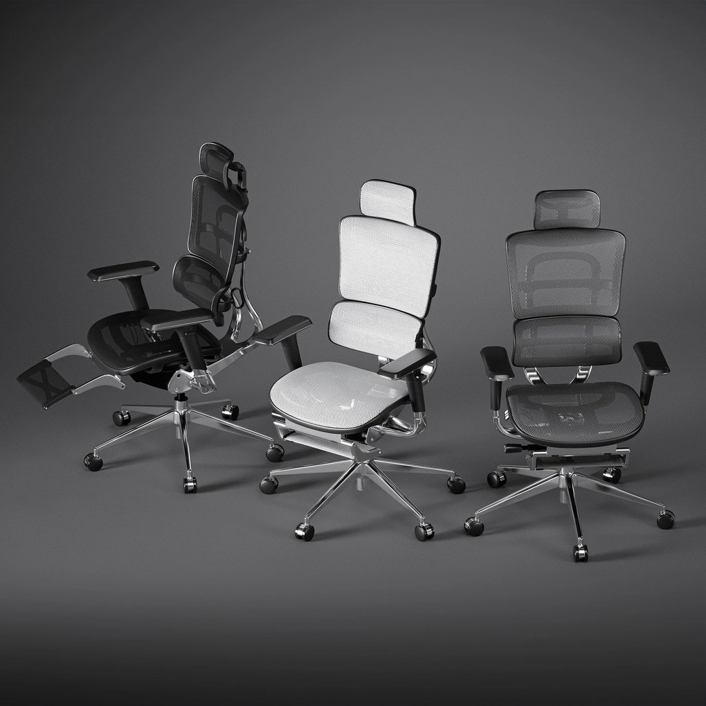 Ergonomikus irodai szék lábtartóval Normal Size, fekete: Diablo V-Master