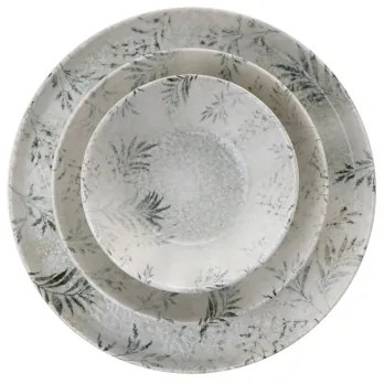 18 részes szürke porcelán étkészlet