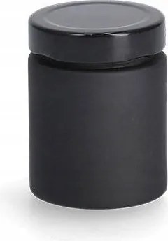 Ételtároló Tégely fekete, fedővel, fém 0,15l