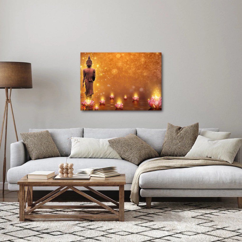 Kép - Buddha arany csillogással (70x50 cm)