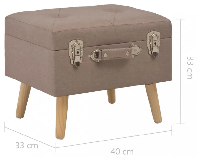 barna kárpitozott tárolóülőke 40 cm