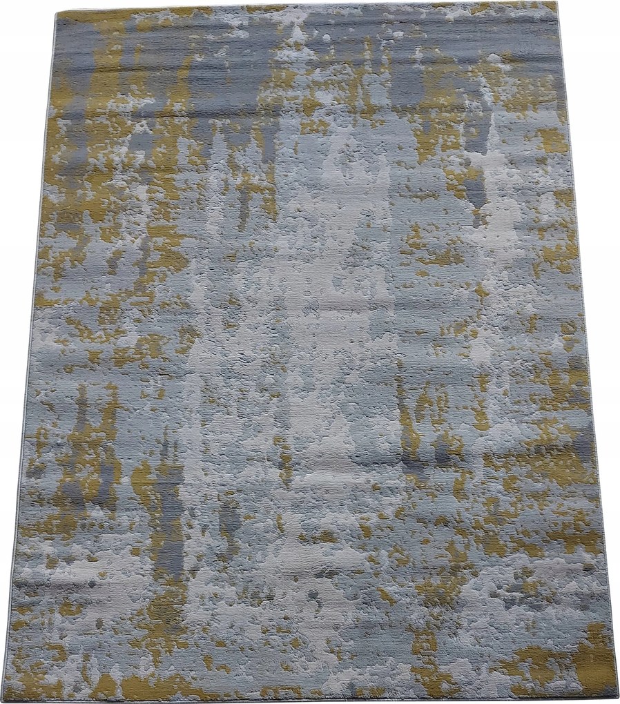 Plüss szőnyeg szürke sárga 80x150 cm