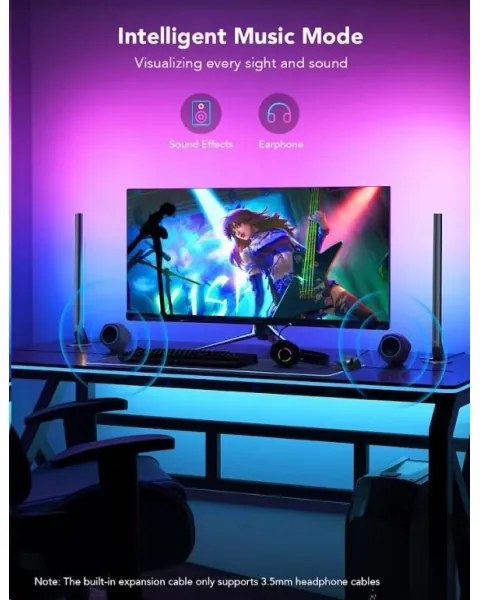Govee - KÉSZLET 2x Smart Gaming Wi-Fi LED RGBIC Panels + Smart Dual + távirányító