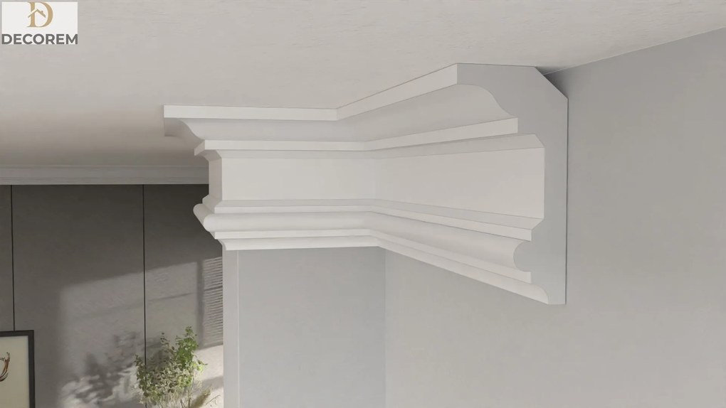 Mennyezeti díszléc DLP38 8cm x 4cm párkány stukkó Xps Decorem