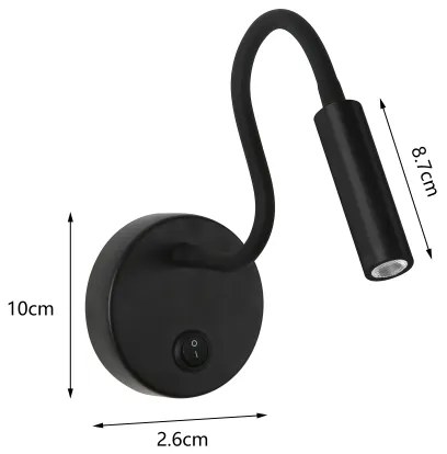 Brilagi - LED Rugalmas fali lámpa MAYA LED/3W/230V 4000K fekete