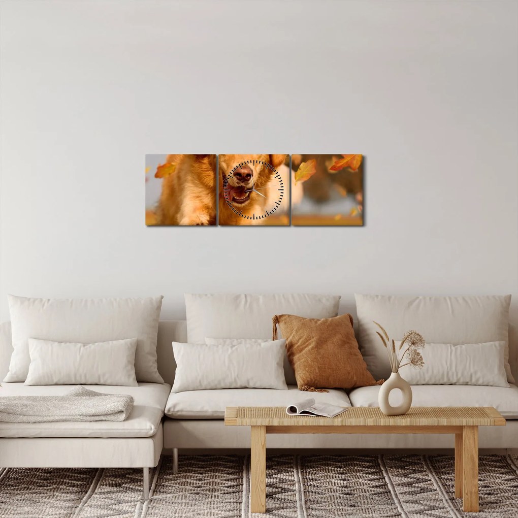 Kép - Golden Retriever (órával) (90x30 cm)
