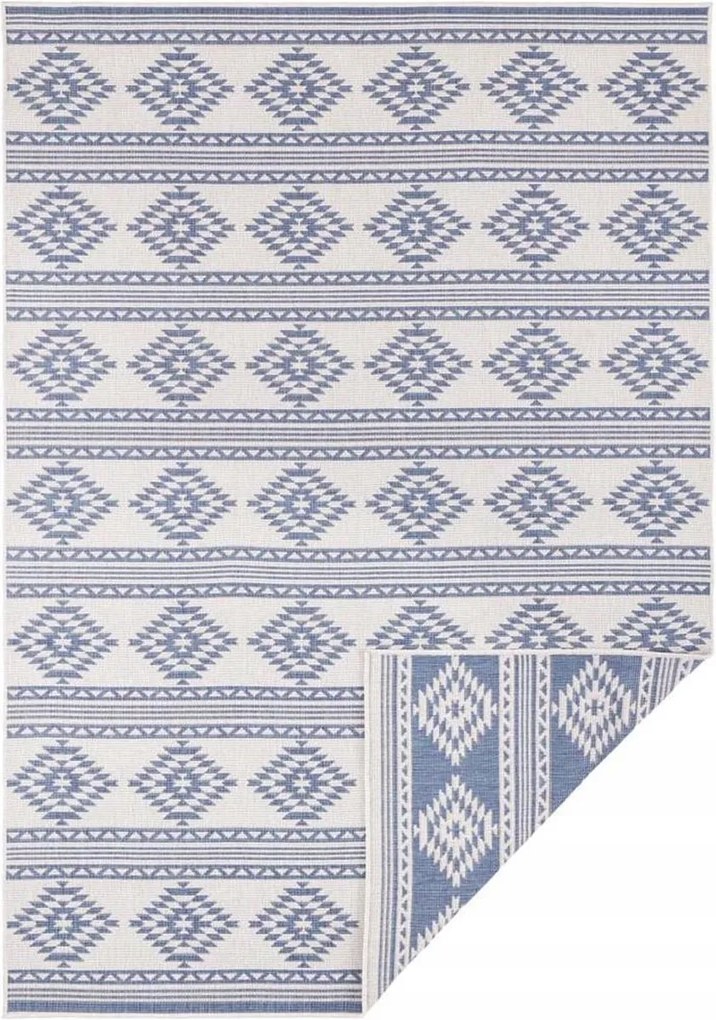 Kék szőnyeg teraszra, lapos 80x150 cm