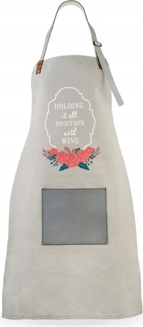 Női konyhai kötény zsebbel, erős, tartós drill anyagból, ajándéknak is kiváló