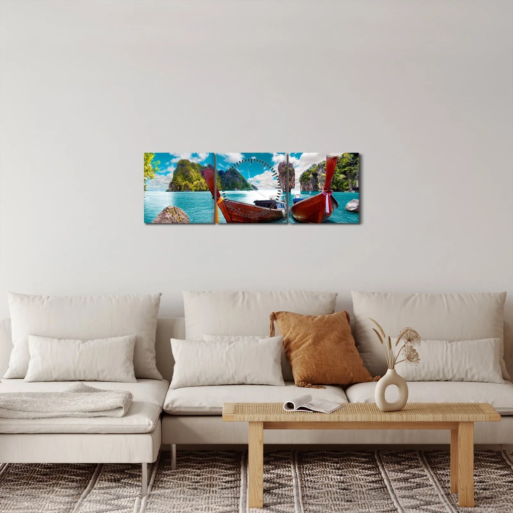 Kép - Édenkert a földön (órával) (90x30 cm)