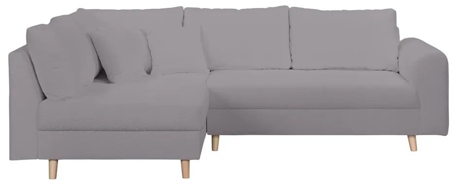 Sötétszürke buklé sarokkanapé (bal oldali) Ariella – Ropez