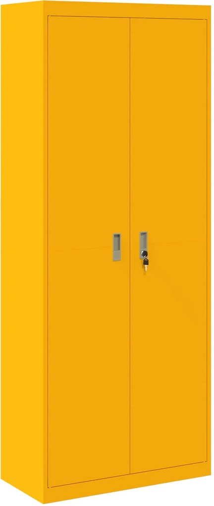 vidaXL Tárolószekrény Mustár sárga 80 x 40 x 200 cm Acél