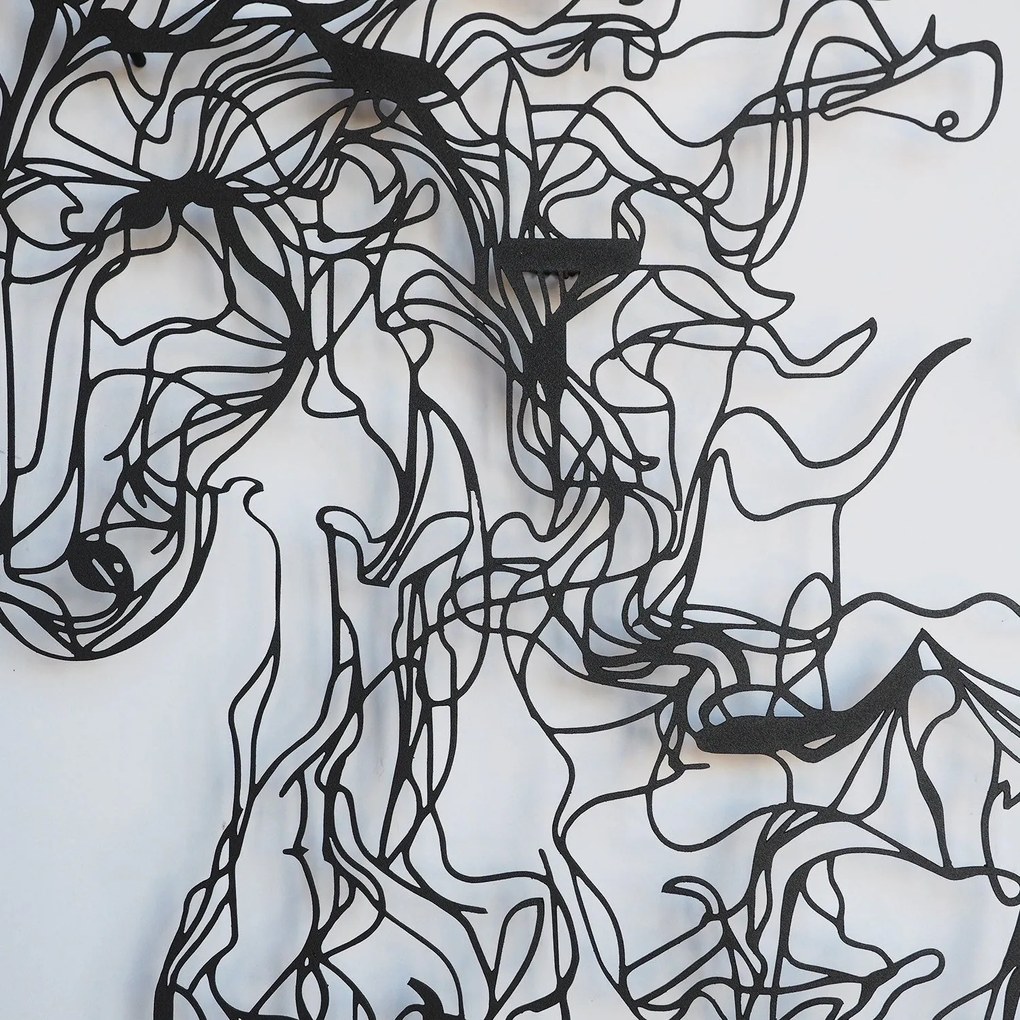 Fém fali dekoráció, Metal Horse Line Art - APT724