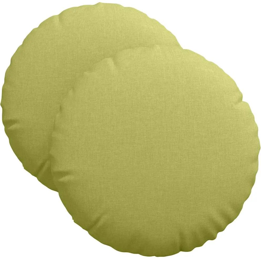 vidaXL Ülőpárnák 2 pcs Világos zöld Ø40 x 13 cm szövet