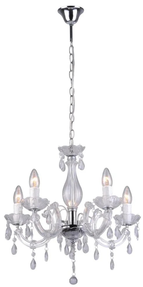 ZUMA LINE RLD94016-5A MAGNOLIA Klasszikus Csillár Króm, Átlátszó E14 IP20