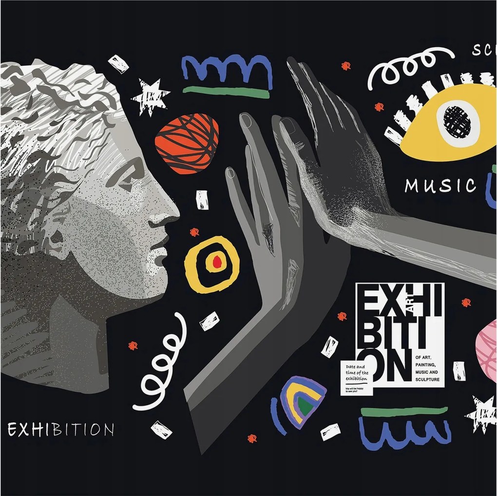 Fotótapéta Flizelin Dekoratív az irodába Színes kiállítás 250x250 Ragasztó