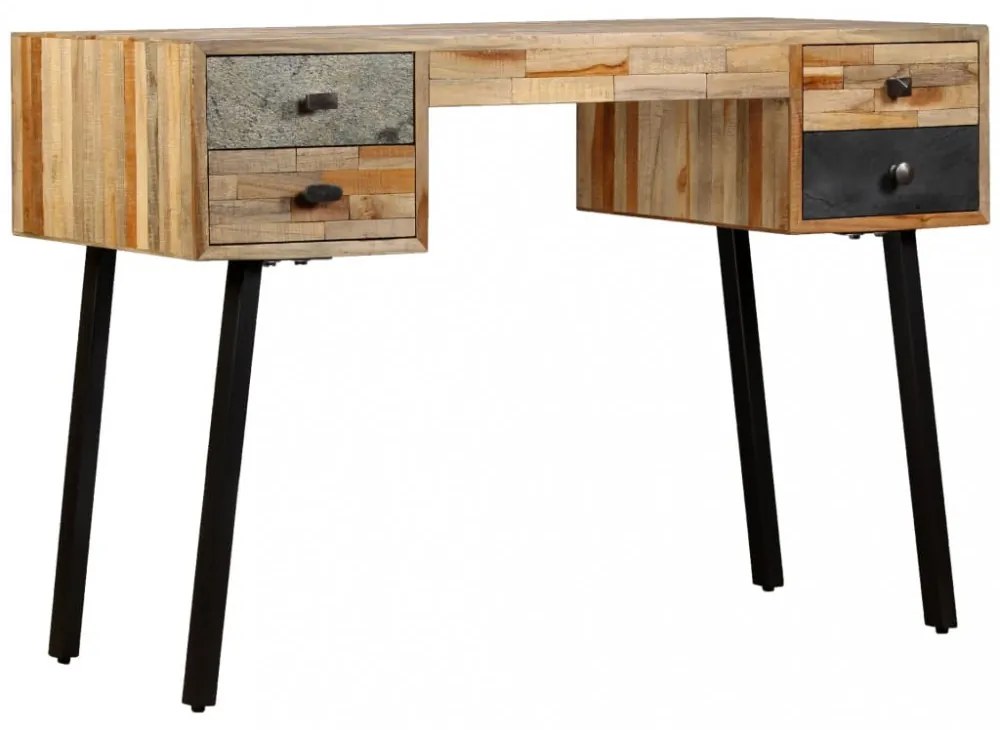 tömör újrahasznosított fa íróasztal 110 x 50 x 76 cm