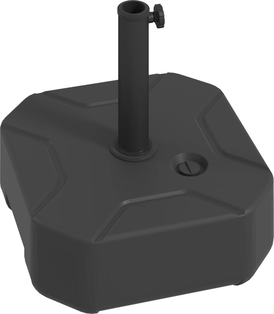 Outsunny tölthető napernyő állvány 25 kg-ig, Négyzet alakú napernyő tartó, Napernyő súly, Állvány 38/48 mm pálca átmérőhöz, erkélyre, teraszra, kertbe