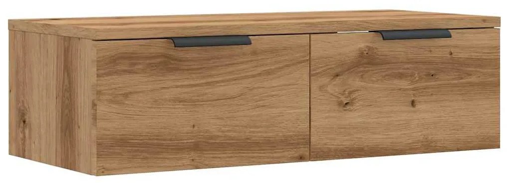 kézműves tölgy színű szerelt fa faliszekrény 60 x 30 x 20 cm