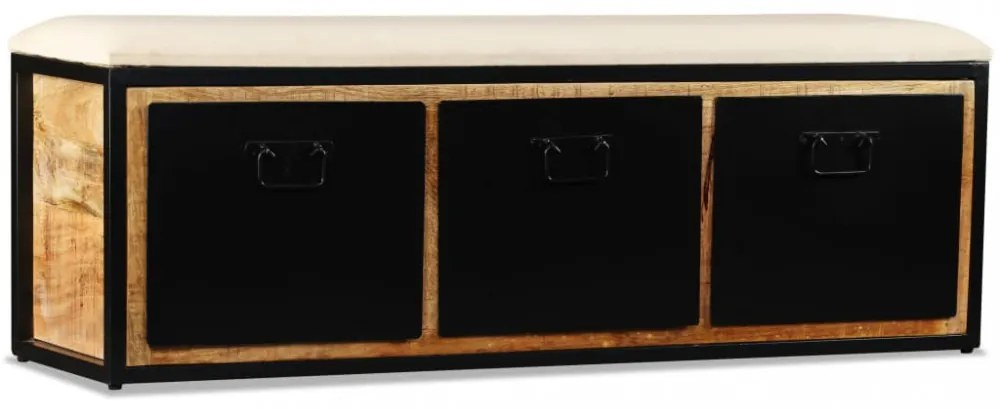 tömör mangófa tárolópad 3 fiókkal 120 x 30 x 40 cm
