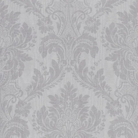 Glamour vinil tapéta vlies alapon, szürke, gyöngyházfényű ornamentum, 10 m