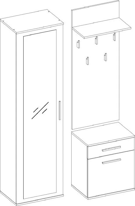 Duo előszobafal, fehér