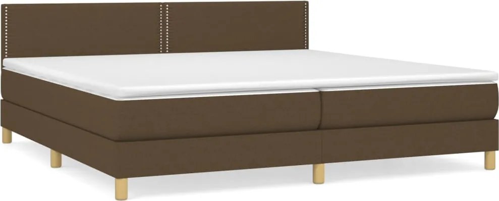 vidaXL sötétbarna szövet rugós ágy matraccal 200 x 200 cm