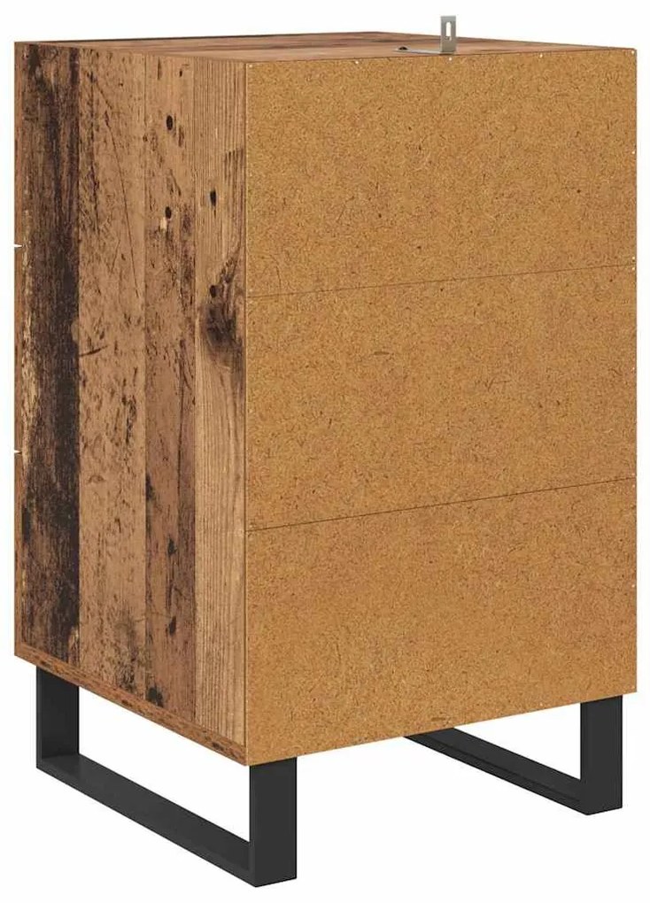vidaXL Éjjeliszekrény fiókkal Öreg fa 40 x 40 x 66 cm Faanyag