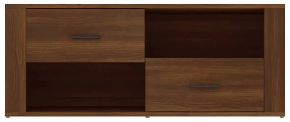 barna tölgyszínű szerelt fa TV-szekrény 100 x 35 x 40 cm