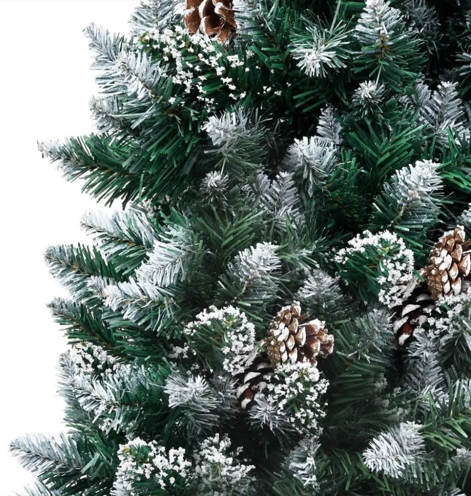 megvilágított műkarácsonyfa gömb szettel és tobozzal 240 cm