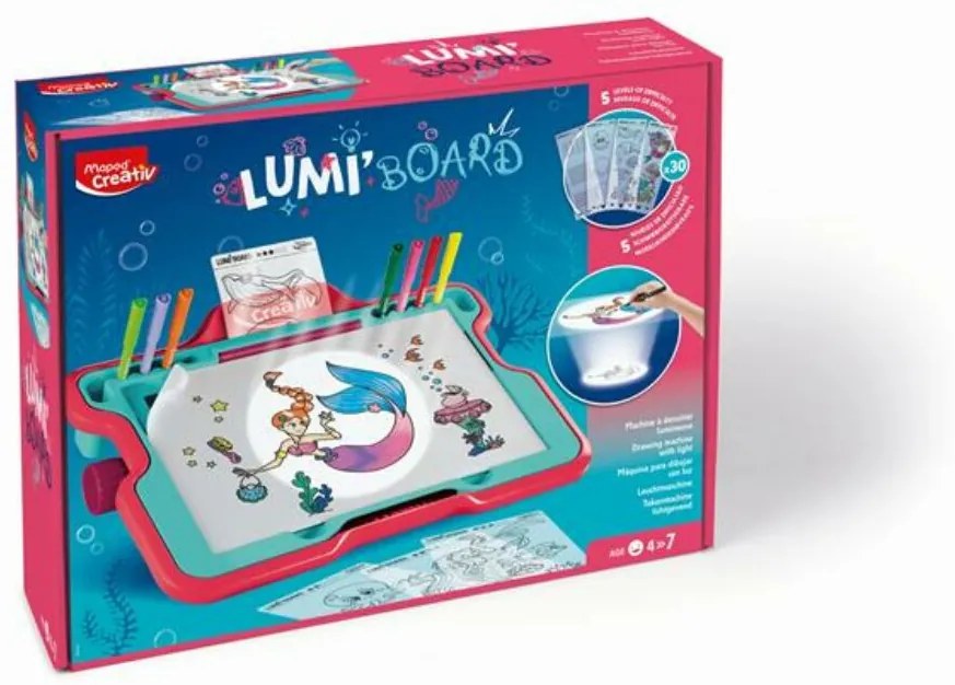 Kreatív rajzkészlet, hableány, MAPED CREATIV Lumi Board (IMAC904101)