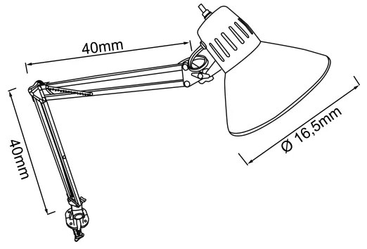 Brilliant - HOBBY asztali csíptetős lámpa 1xE27/40W/230V fehér