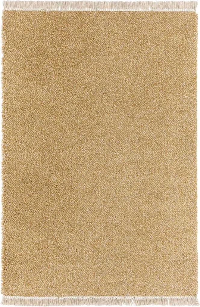 Sárga krémszínű szőnyeg nappaliba,vastag shaggy szőnyeg, boho mintás 80x150 cm