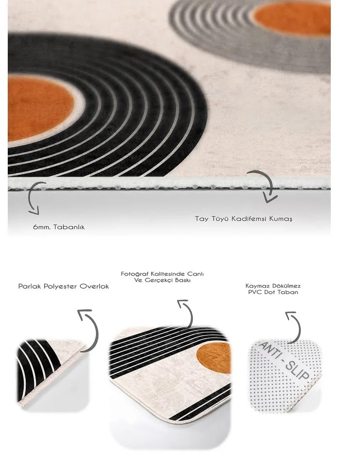 Bézs bársony fürdőszobai kilépő szett 2 db-os 60x100 cm Dot Arch – Mila Home