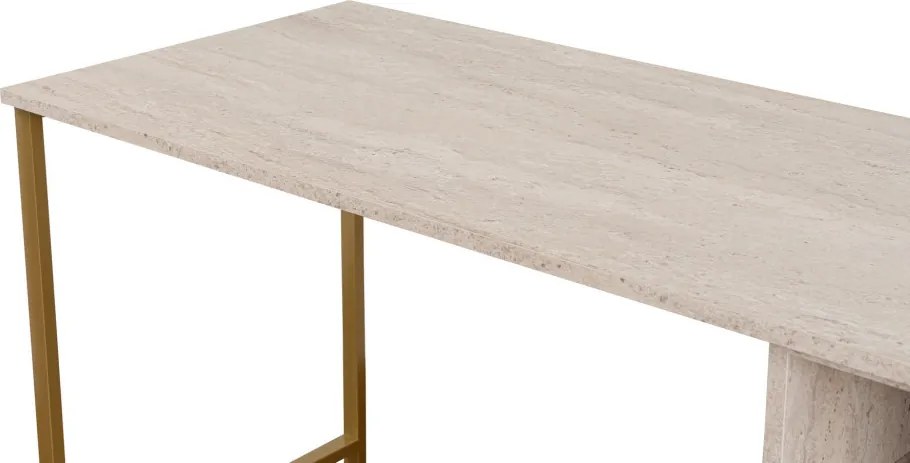 Twin Study Desk - travertin/arany íróasztal