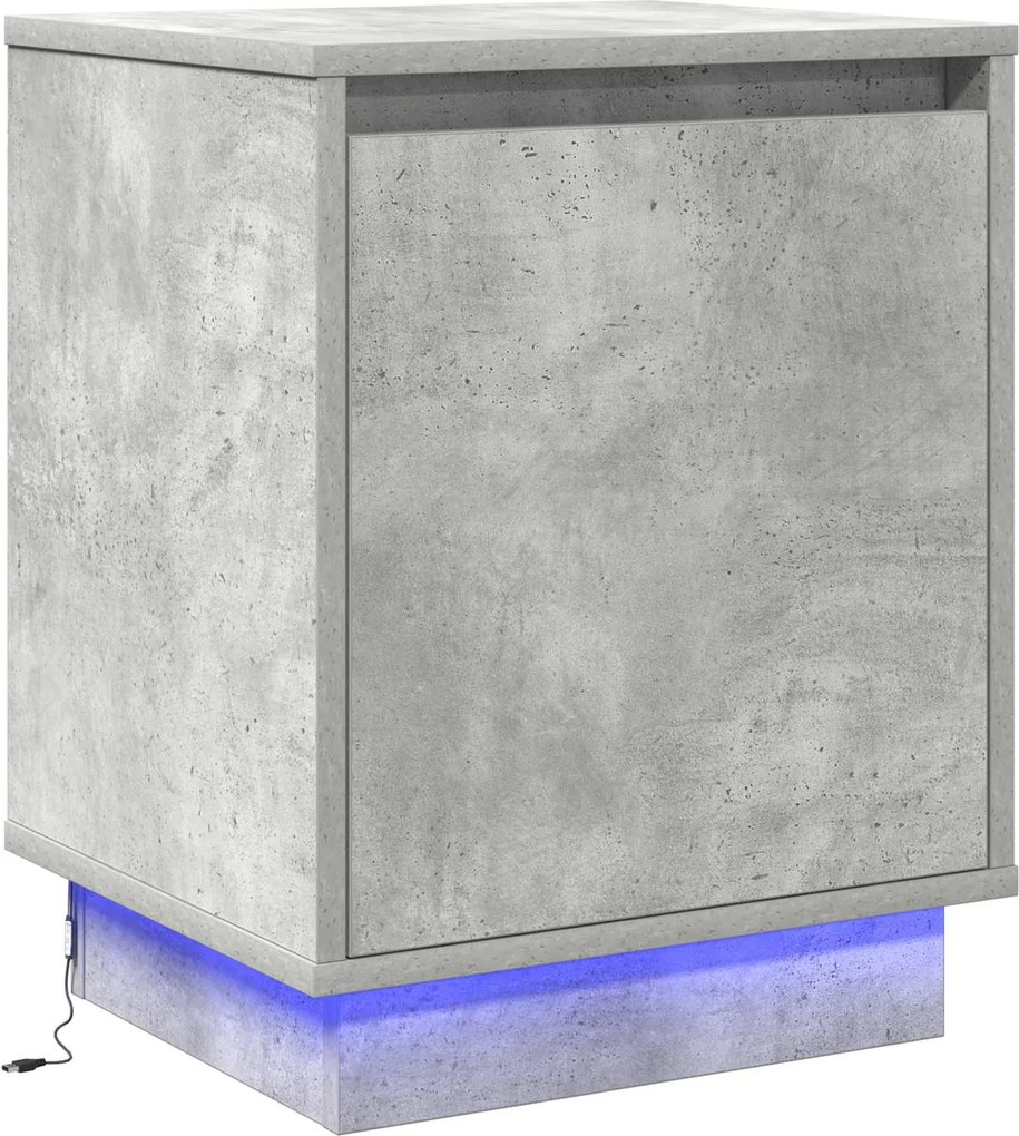 vidaXL Éjjeliszekrény Beton Szürke 39 x 34,5 x 50 cm Faanyag