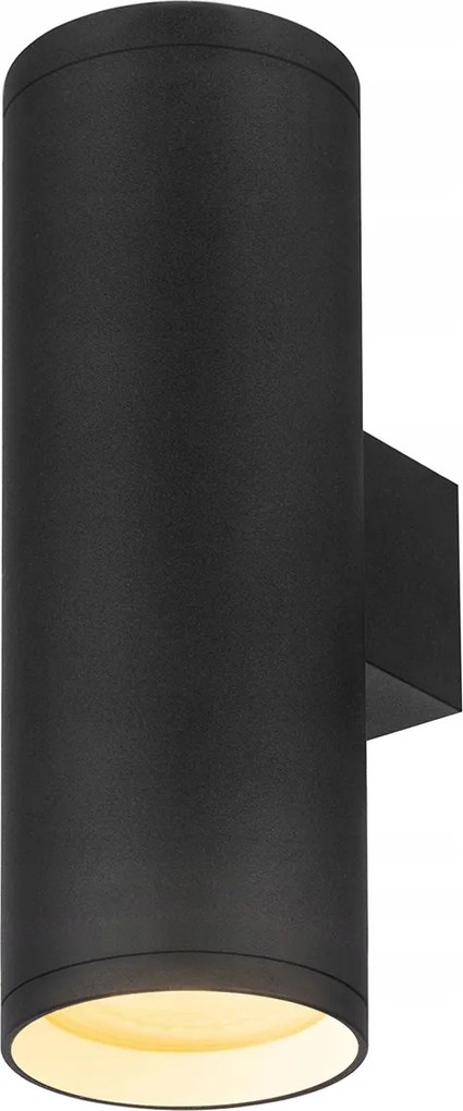 Fekete kétlángú fali lámpa időtálló és univerzális Torre formában