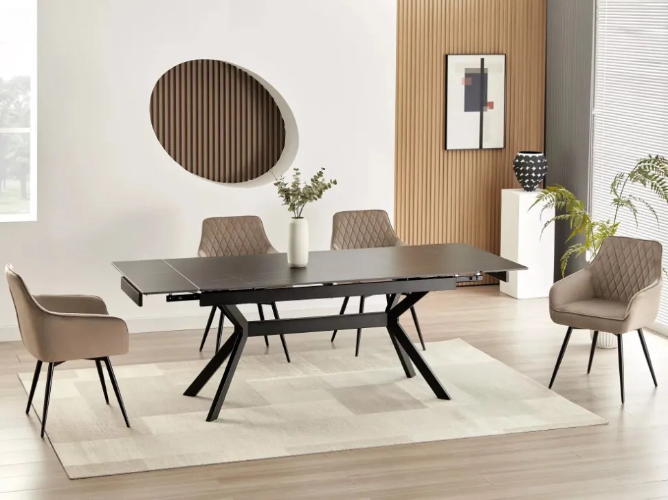 Imperia bővíthető étkezőasztal fekete 180-240 cm