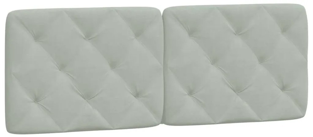 világosszürke bársony fejtámla párna 140 cm