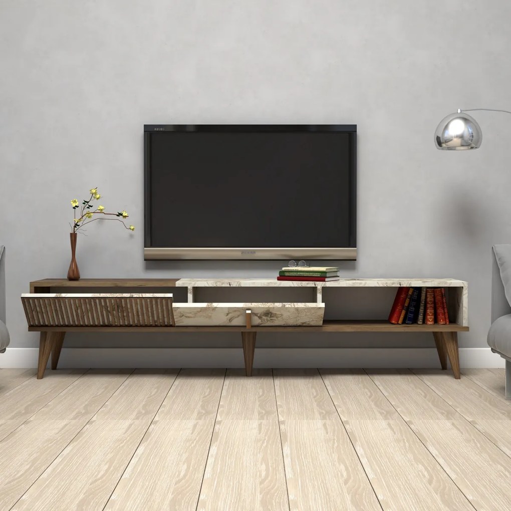 Milan White Marble TV-állvány