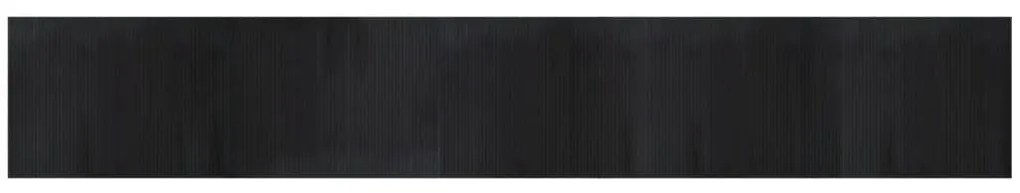 négyszögletű fekete bambusz szőnyeg 80 x 500 cm