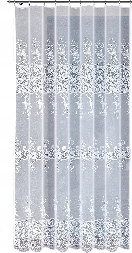 Kész függöny, balkonajtóra, zsakárd, szalaggal, 250x200 cm, fehér, 250-es mintával