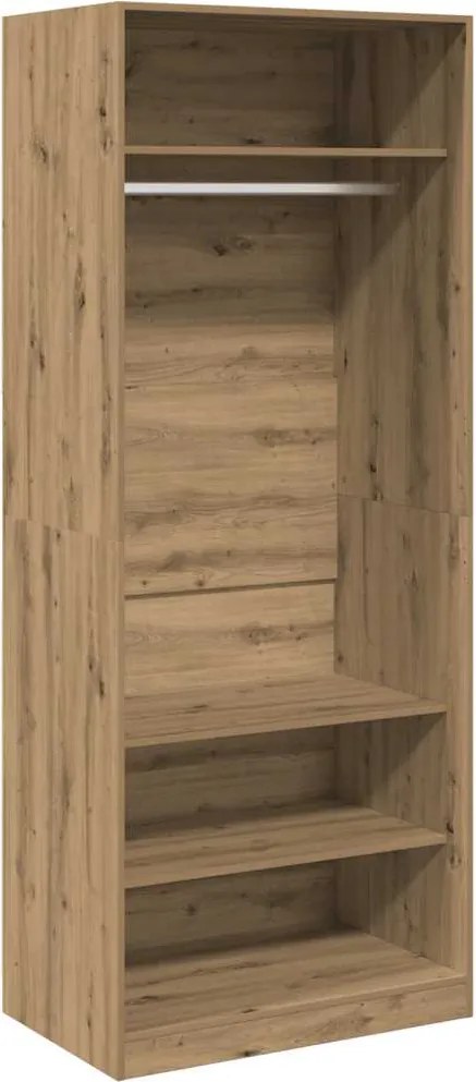 vidaXL kézműves tölgy színű szerelt fa ruhásszekrény 80 x 50 x 200 cm