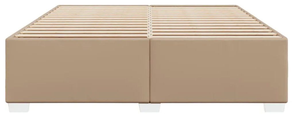 cappuccino színű műbőr ágykeret 200x200 cm