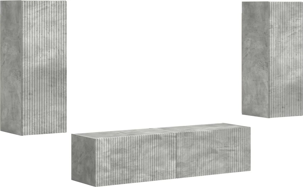 vidaXL TV szekrény garnitúra 2 pcs Beton Szürke Faanyag