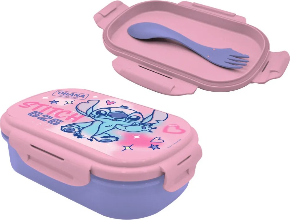Disney Lilo és Stitch, A csillagkutya This World szendvicsdoboz + evőeszköz szett