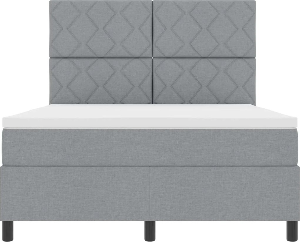 vidaXL Boxrugós ágy matracmal leddel Világosszürke 160 x 200 cm szövet