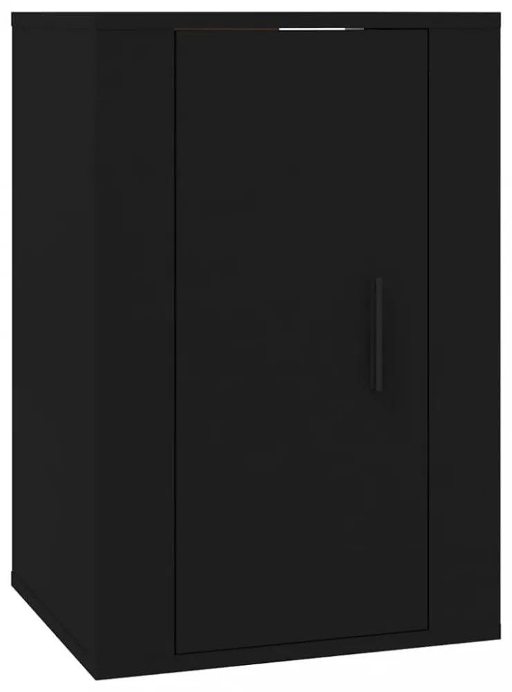 2 db fekete falra szerelhető TV-szekrény 40 x 34,5 x 60 cm