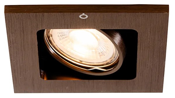 6 darabos modern, sötét bronz színű, állítható süllyesztett spotlámpa szett - Qure