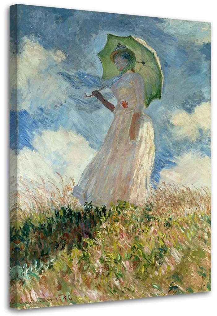 Gario Vászonkép No esernyovel balra fordítva - Claude Monet, reprodukció Méret: 80 x 120 cm