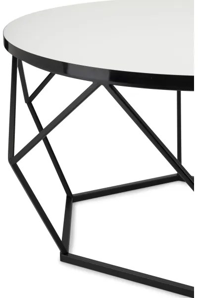 Kávésasztal DIAMOND 40x70 cm fehér/fekete